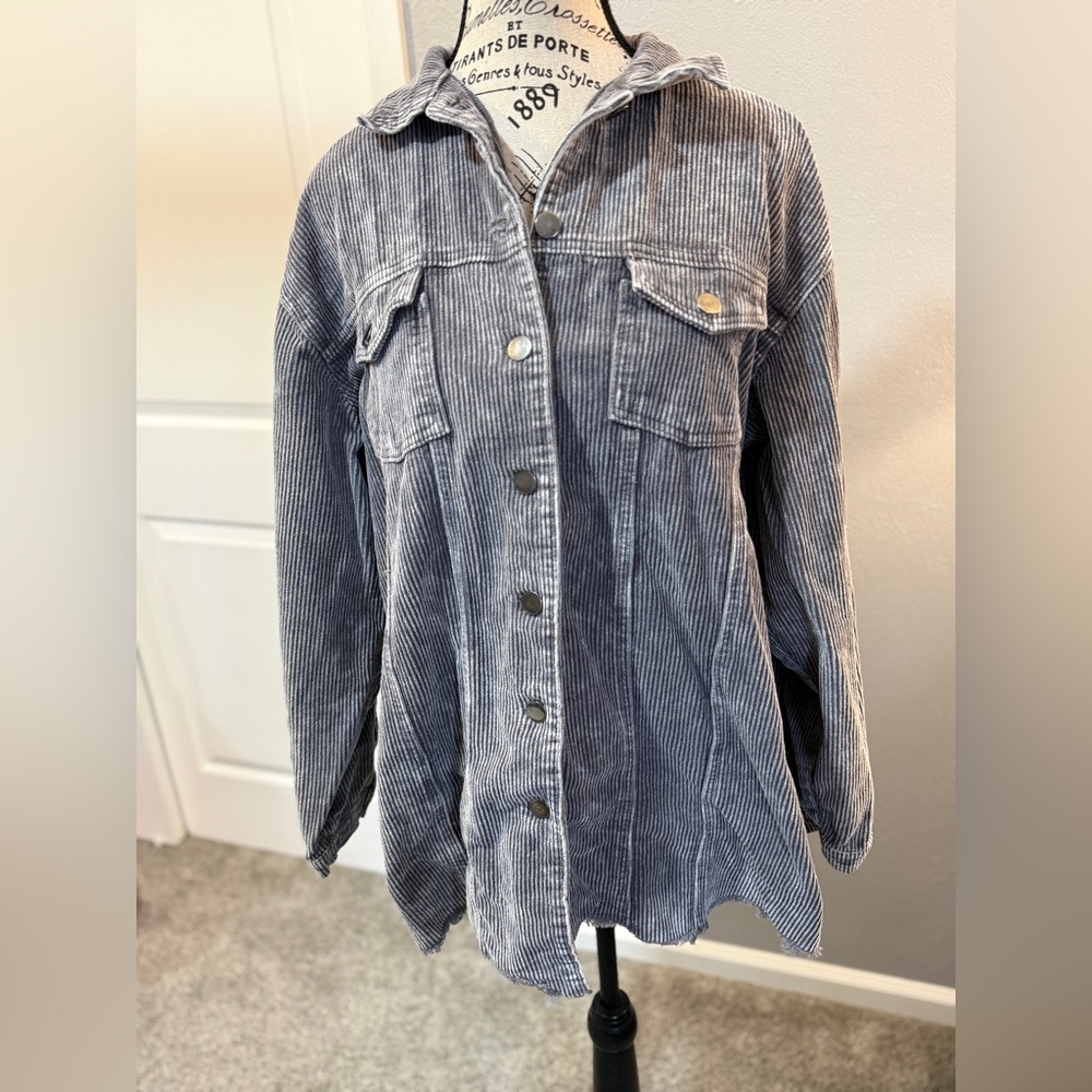 POL Corduroy Button-Down Shacket – Size Medium - Picture 1 of 8
